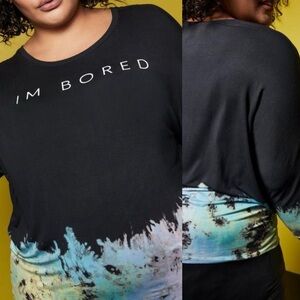 NWT Torrid size 1X Lovesick I’m bored tie dye tee